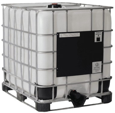 Washout 275 gallon IBC — washed bottle in a reconditioned cage